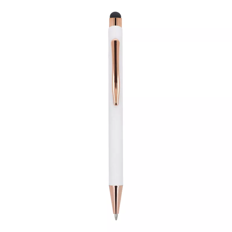 Długopis aluminiowy Prague grawer różowe złoto - biały (LT87887-N0001)
