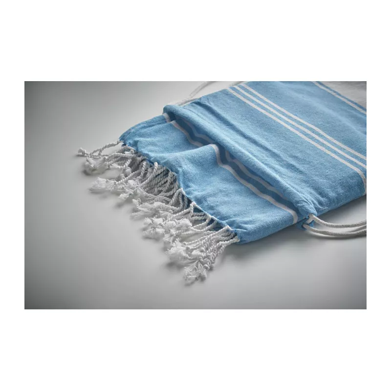 Ręcznik hammam z workiem 90x160 cm 180 g/m² HAMMA - Turkusowy (MO2584-12)