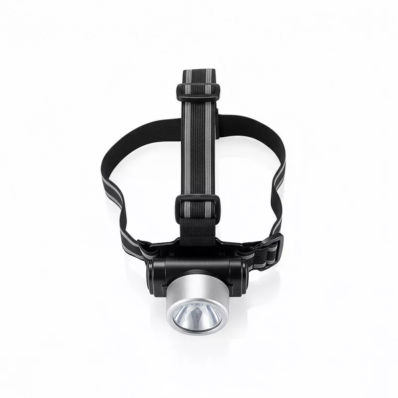 Latarka na głowę 3 LED Everest - srebrny, czarny (P518.020)