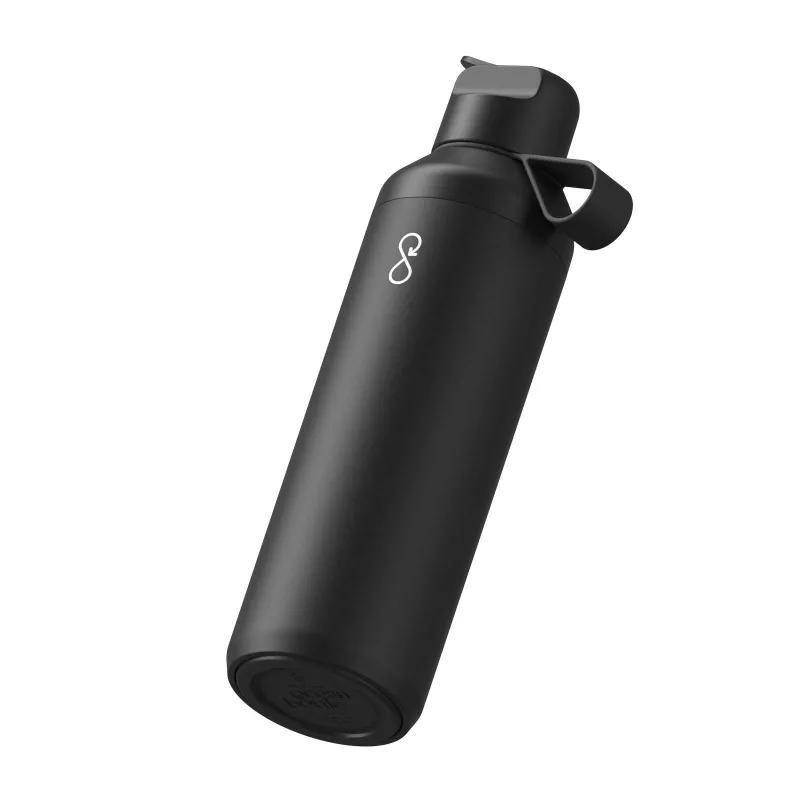 Bidon Ocean Bottle Peak GO 710 ml z recyklingowanej stali nierdzewnej - Obsidian Black (10094090)