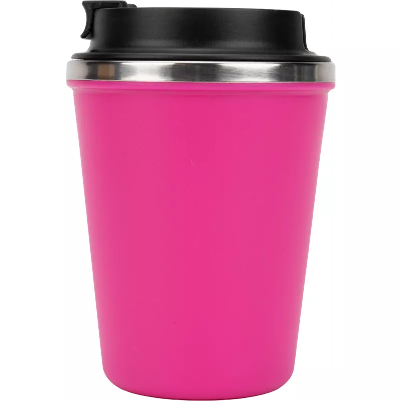 Kubek termiczny 350 ml z powłoką z recyklingu METODY - różowy (8496211)