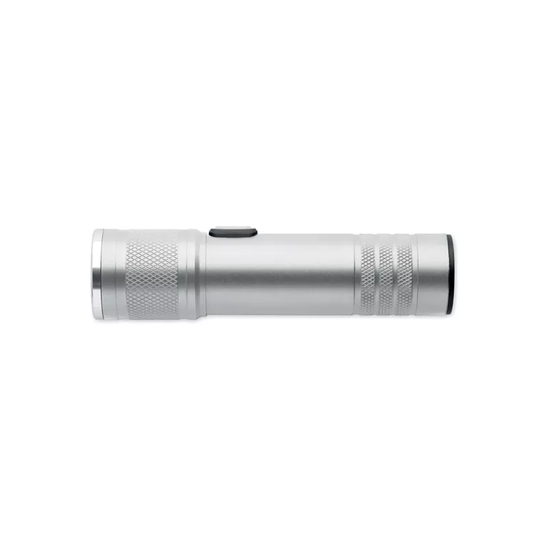 Latarka COB z aluminium z recyklingu FLASHRA - Srebrny Mat (MO2724-16)