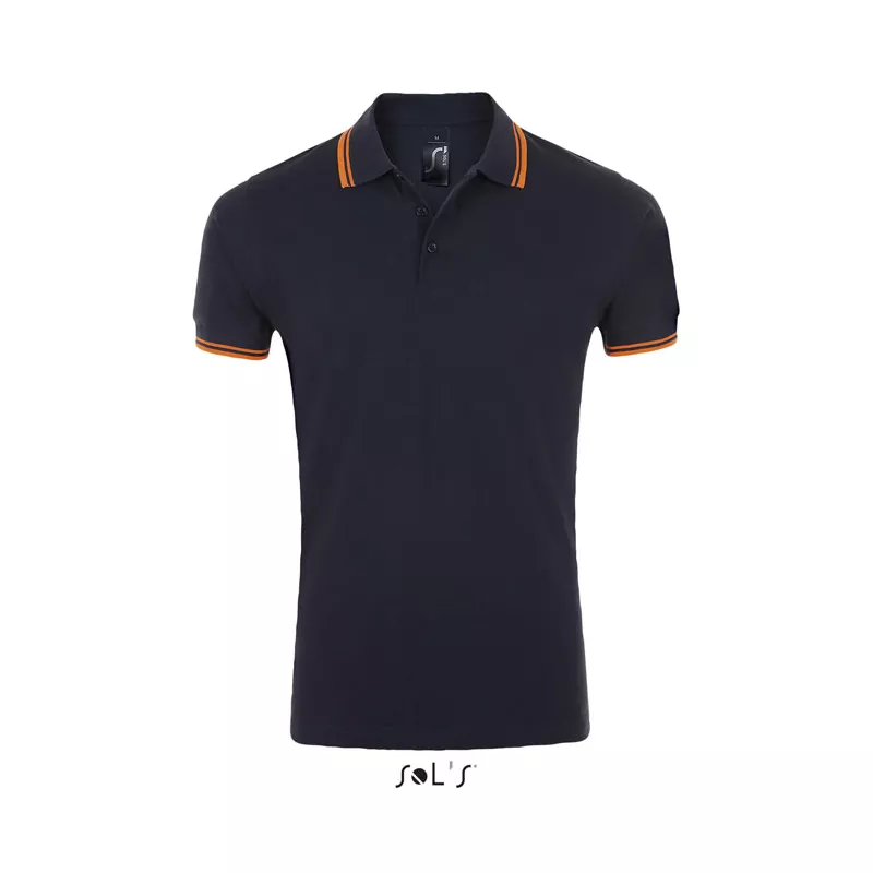 Koszulka polo męska bawełniana 200 g/m² Sol's PASADENA - French Navy/Neon Orange (S00577-FO)