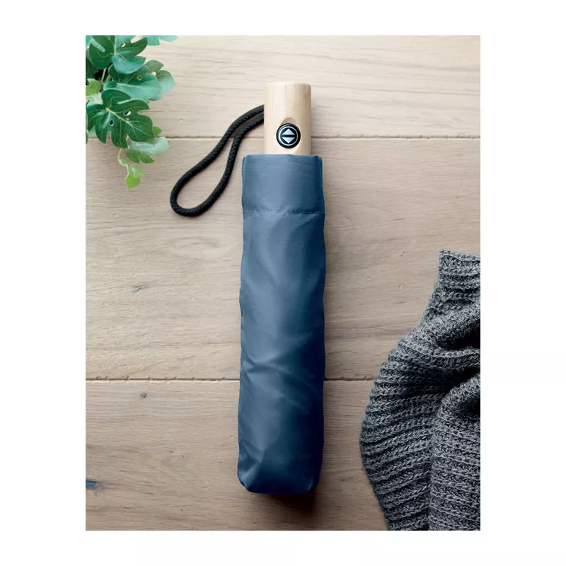 Parasol składany automatyczny 23" z RPET LEEDS - Niebieski (MO6265-04)