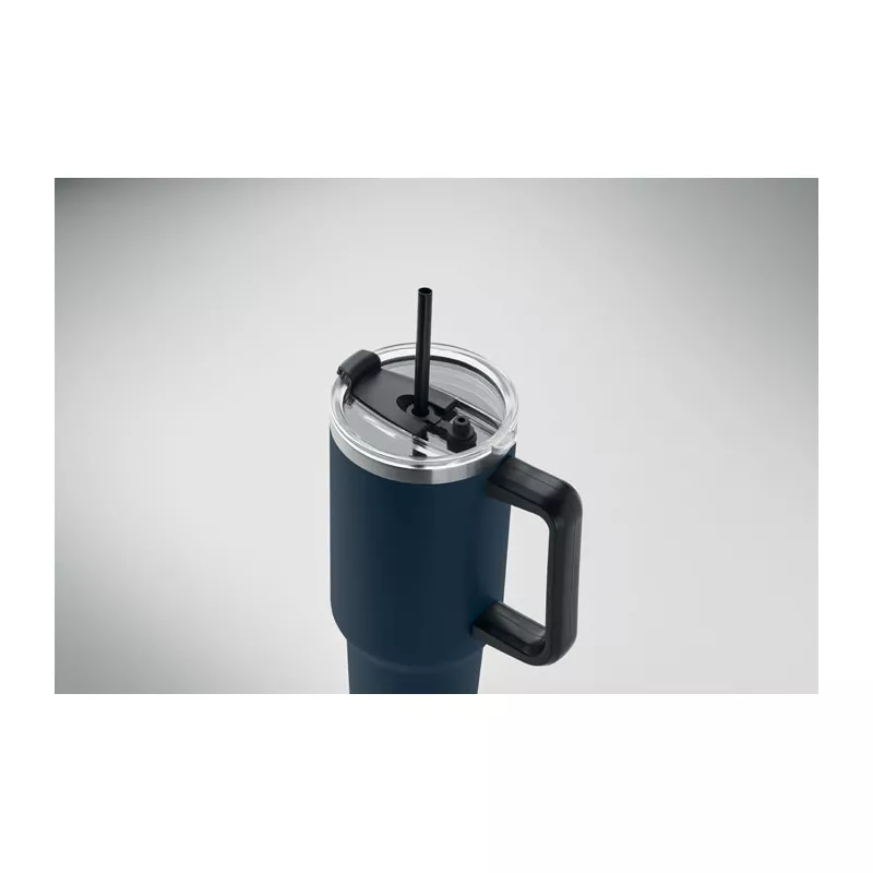 Kubek termiczny stalowy ze słomką 1200 ml SUMA - Francuski Granat (MO2327-85)