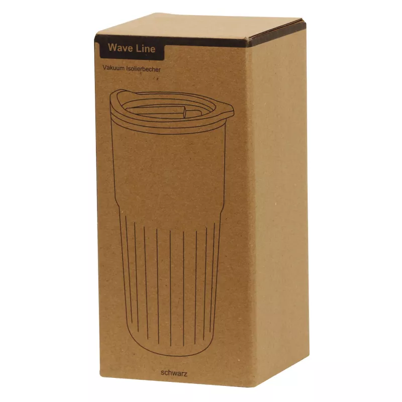 Próżniowy kubek 600 ml WAVE LINE - czarny (56-0304713)