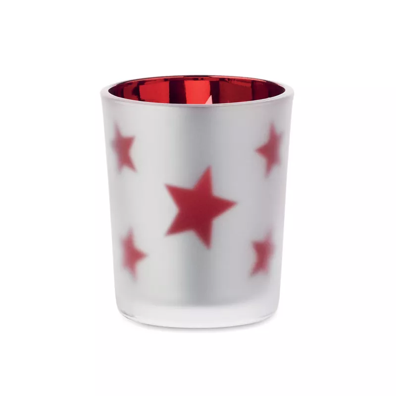 Świeczka LED tealight w szklanym słoiku LANDLE - Czerwony (CX1572-05)
