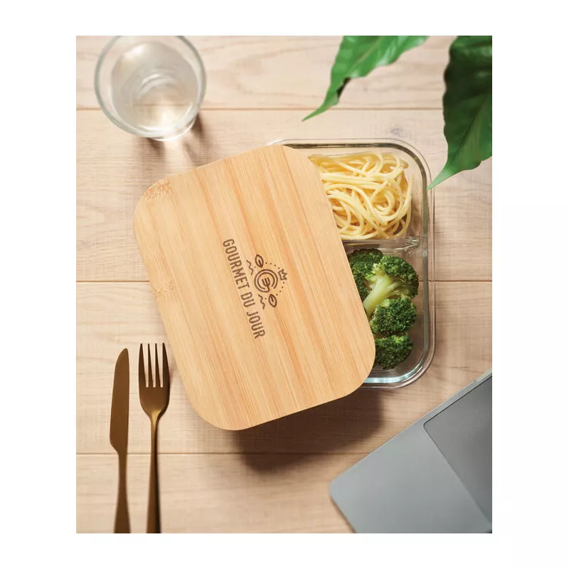 Lunchbox szklany 3-komorowy 800 ml TUNDRA 3 - Przezroczysty (MO6973-22)