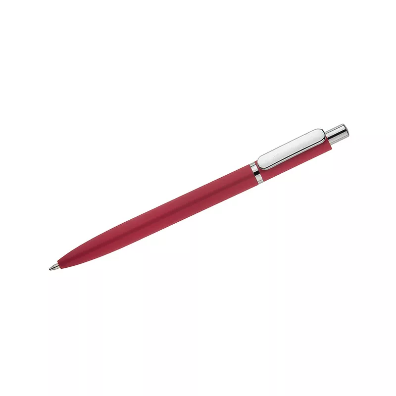 Długopis metalowy z powłoką typu soft touch ELMO - czerwony (19084-04)