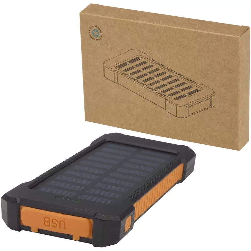 Altair wytrzymały powerbank o pojemności 5000 mAh i mocy 10 W, wykonany z tworzyw sztucznych pochodzących z recyklingu, z wbudowaną latarką - Czarny (12447190)