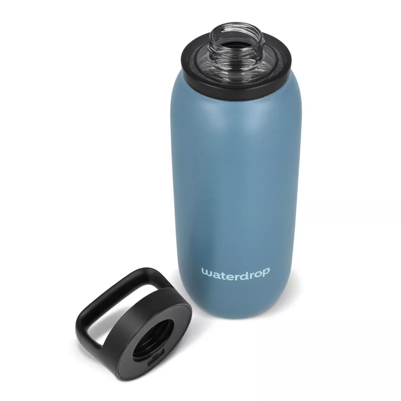 Termiczna butelka uniwersalna Waterdrop z ustnikiem 600 ml - niebieskoszary (LT47000-N0065)