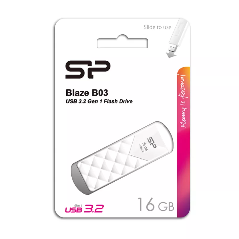 PENDRIVE B03, 16GB 3.2 SILICON POWER - biały (EG829106 16GB)