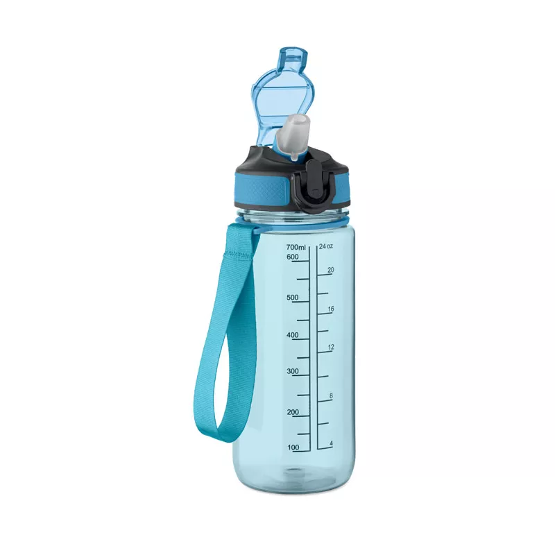 Butelka sportowa motywacyjna z RPET 700 ml ENKEL - Przezroczysty Blekitny (MO2792-52)