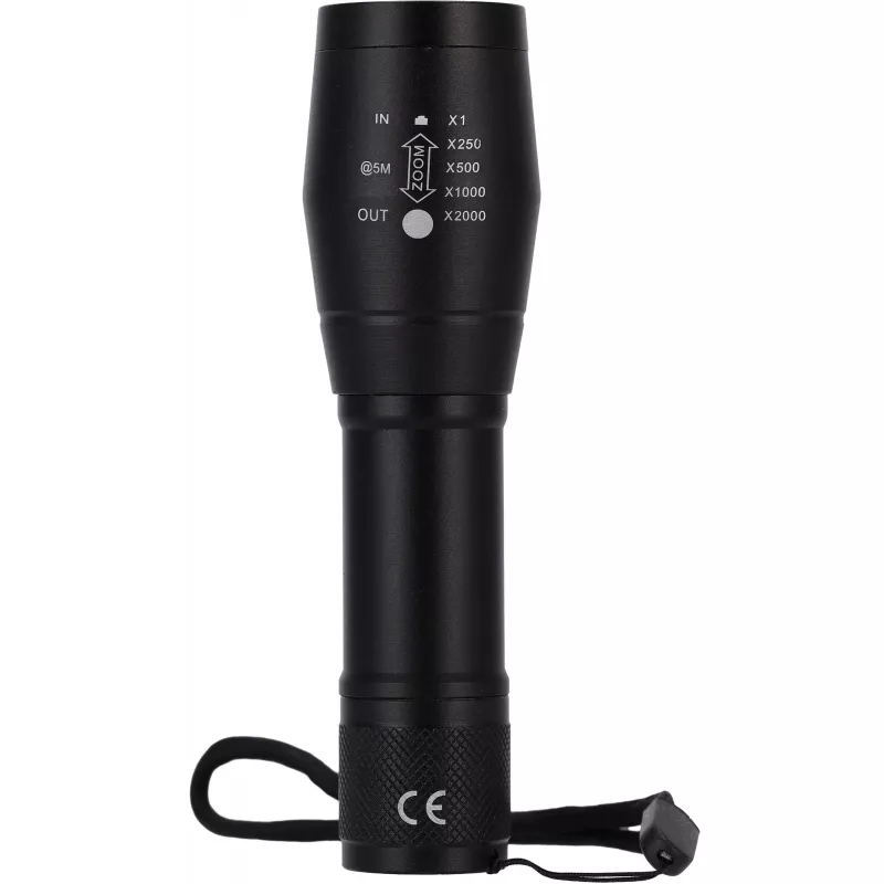 Latarka LED aluminiowa DAVID - czarny (8118503)