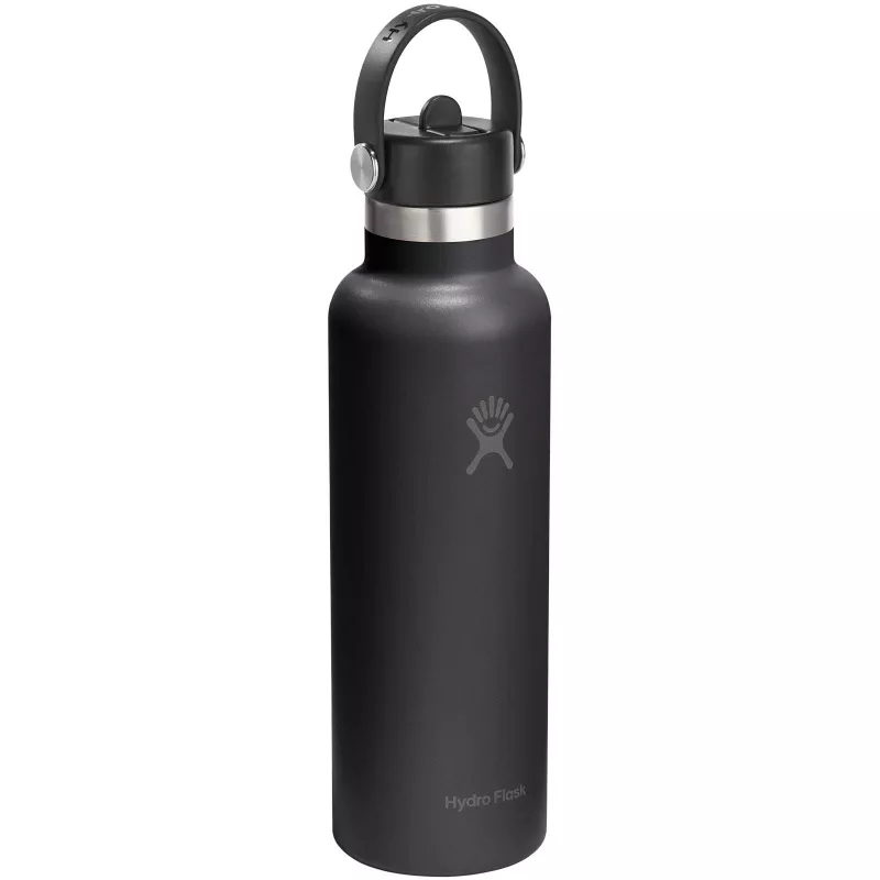 Butelka na wodę Hydro Flask Standard Mouth, pojemność 621 ml, izolowana, ze stali nierdzewnej - Czarny (10099090)