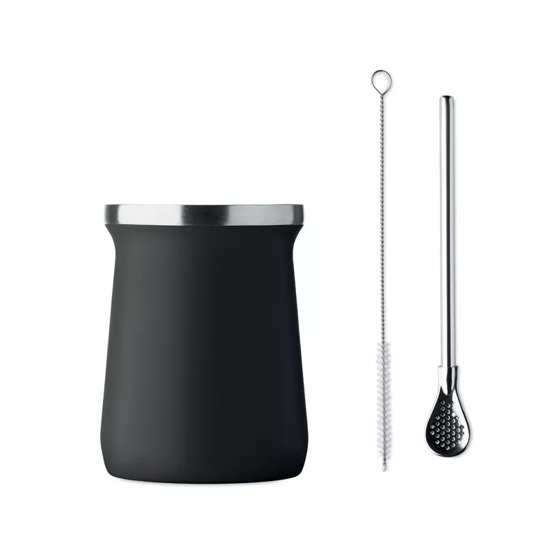 Kubek do yerba mate z bombillą 240 ml MIYERBA - Czarny (MO2776-03)