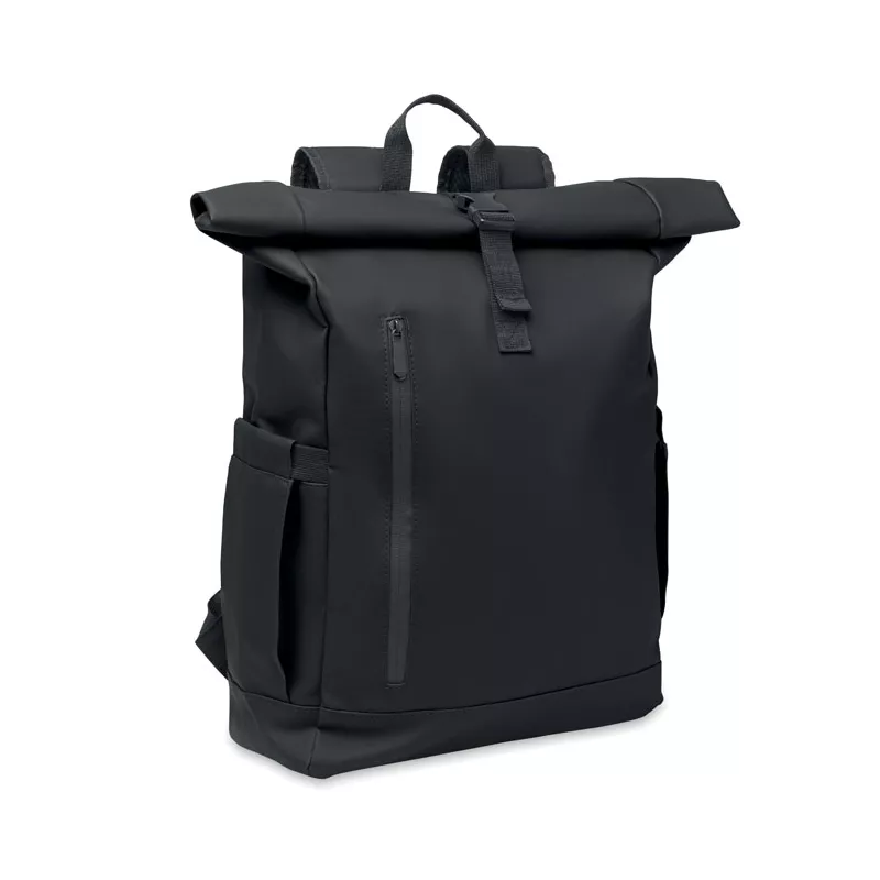 Plecak rolltop na laptop RPET 600D BANGKOK ROLL - Czarny (MO2643-03)