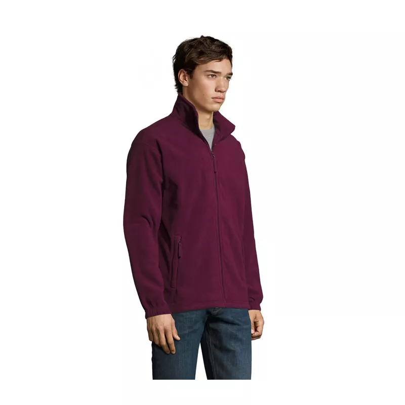 Bluza polarowa męska rozpinana 300 g/m² Sol's NORTH - Burgundy (S55000-BG)