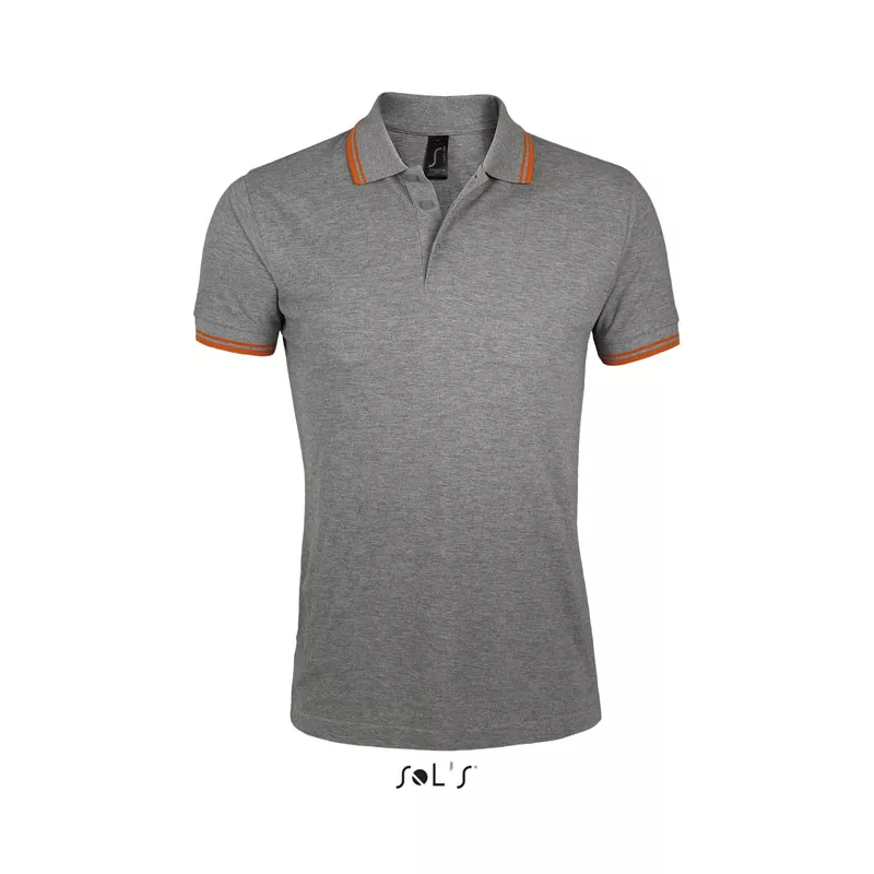 Koszulka polo męska bawełniana 200 g/m² Sol's PASADENA - Melanż Szary/pomarańczowy (S00577-MO)