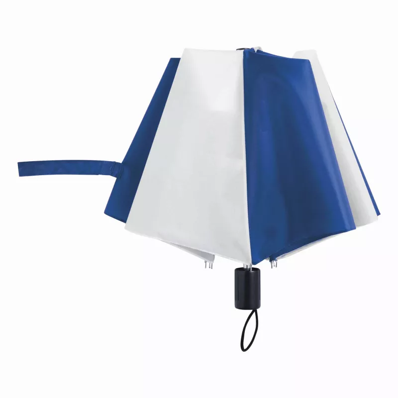 Parasol składany bez automatu REGULAR - biały, niebieski (56-0101112)