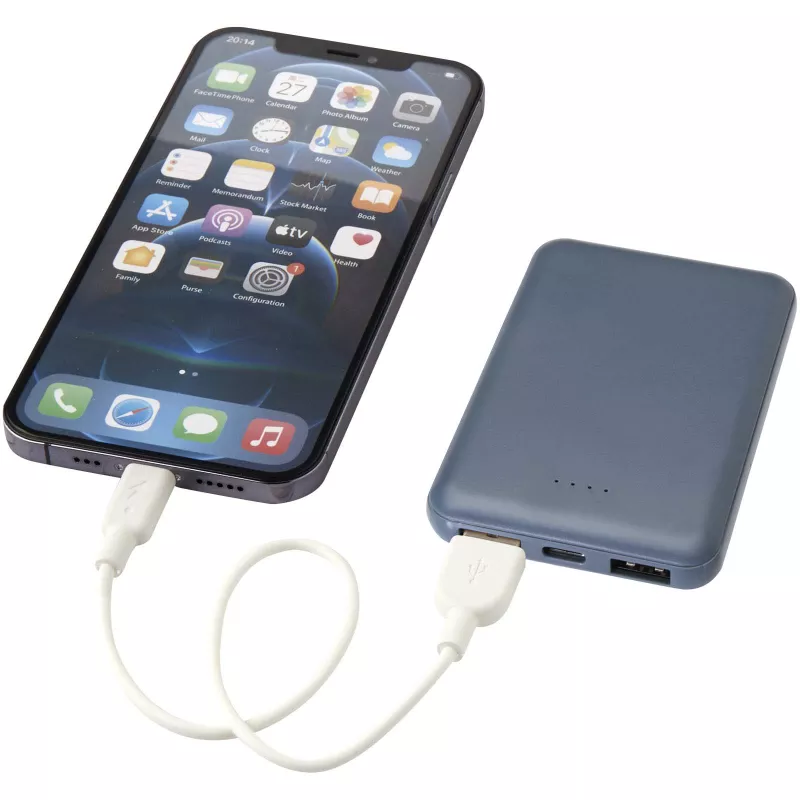 Asama powerbank o pojemności 5000 mAh Type-C z tworzyw sztucznych pochodzących z recyklingu - Hale Blue (12438355)