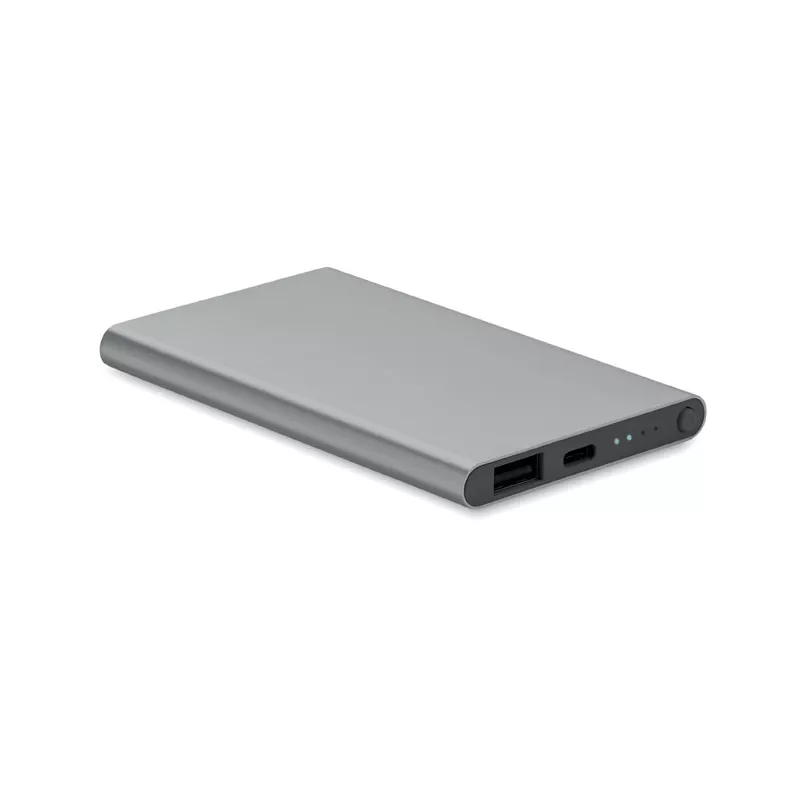Powerbank płaski 4000 mAh aluminiowy POWERFLAT C - Tytanowy (MO6825-18)