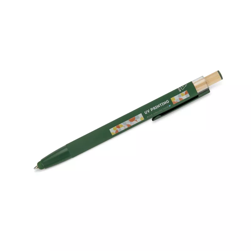 Długopis z recyklingowanego aluminium z  wykończeniem soft touch ALPEN - zielony (19827-05)