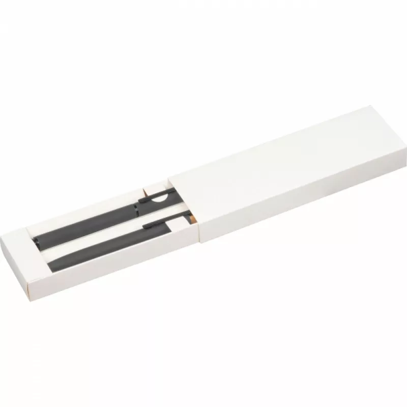 Zestaw piśmienny długopis i pióro kulkowe z aluminium z recyklingu RAFFAELE - ciemnoszary (1470677)