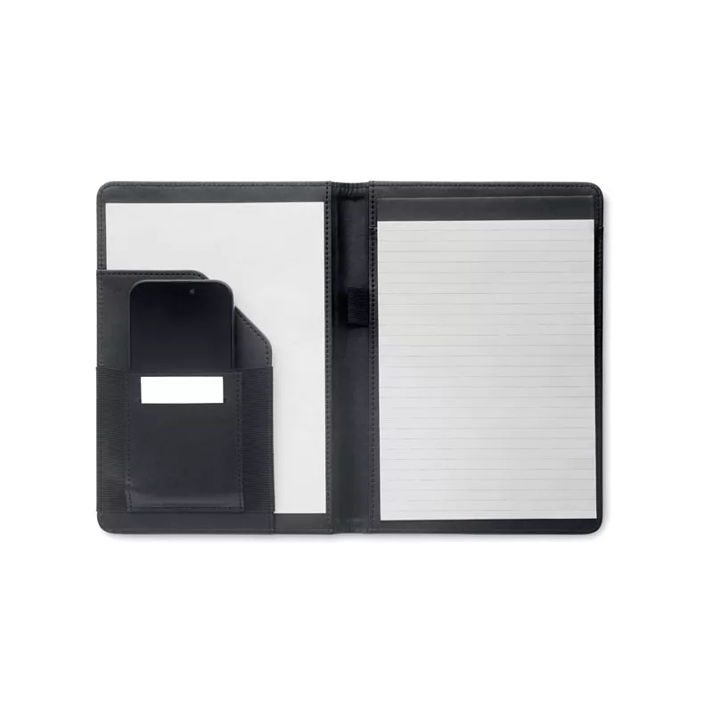 Teczka A5 z RPET 300D z notatnikiem FOLIO - Czarny (MO2569-03)
