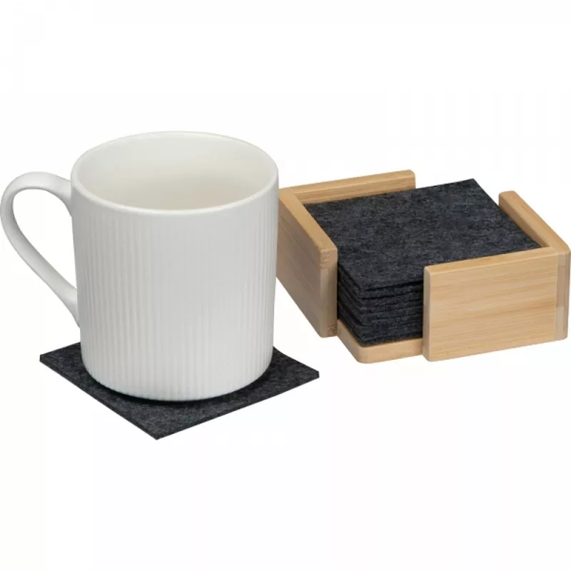 Podkładki filcowe pod kubek 10 szt. CELESTE - ciemnoszary (8386277)