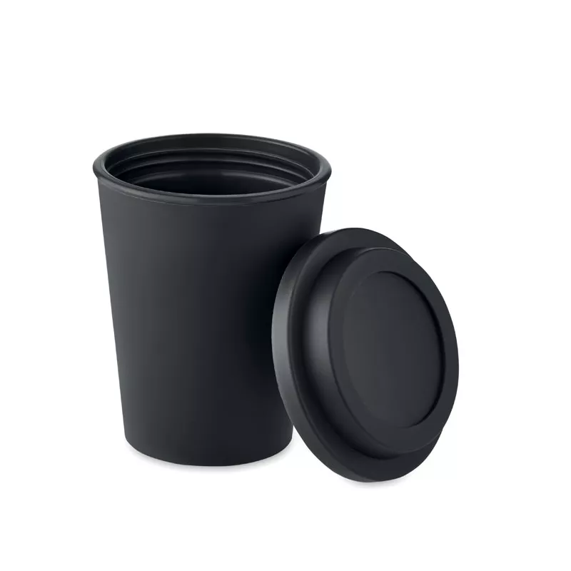 Kubek dwuścienny z PP 300 ml SORA - Czarny (MO6583-03)