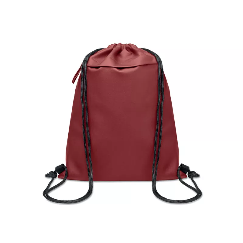 Worek ze sznurkiem z RPET 600D z kieszenią BANGKOK BAG - Burgund (MO2639-02)