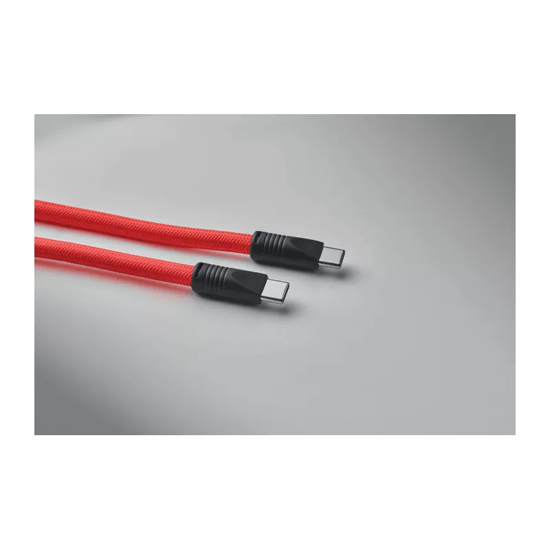 Smycz do telefonu z kablem 60W USB-C COCHARGE - Czerwony (MO2618-05)