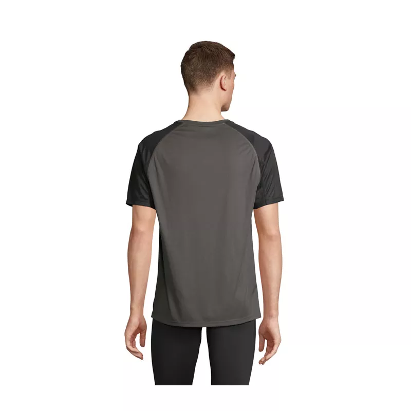 Koszulka sportowa unisex z recyklingu Sol's VORTEX - Black/Charcoal Grey (S04787-BI)