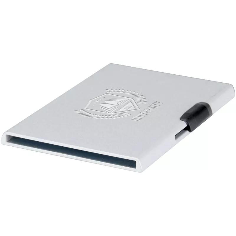 Magnetyczne etui na karty z ochroną RFID, wykonane z materiałów z certyfikatem RCS - Srebrny (12452881)