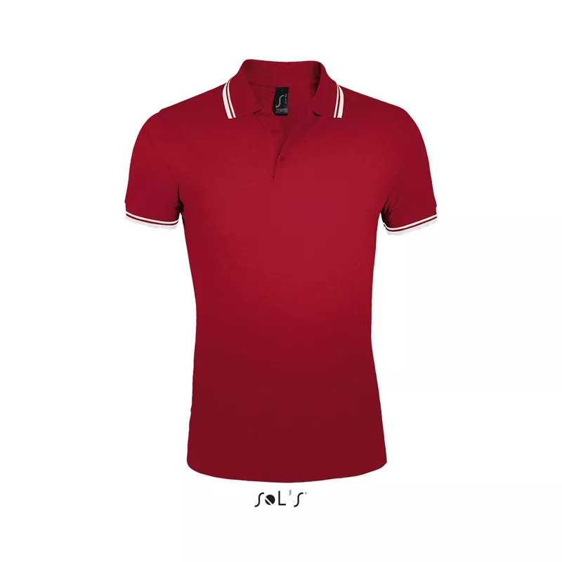 Koszulka polo męska bawełniana 200 g/m² Sol's PASADENA - Rojo/Blanco (S00577-RE)