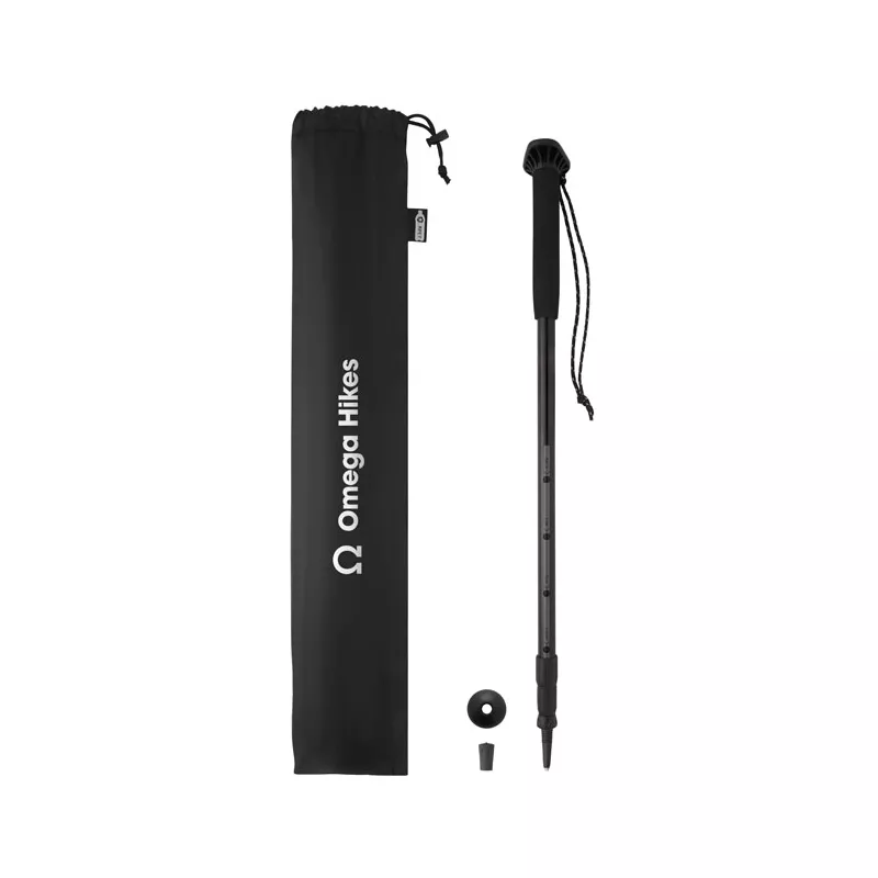 Kij trekkingowy teleskopowy z aluminium NOLE ONE - Czarny (MO2951-03)