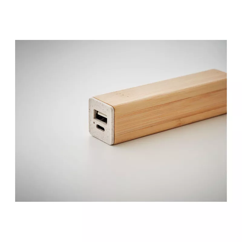 Powerbank 2600 mAh w bambusowej obudowie POWERBAMC - Drewna (MO2342-40)