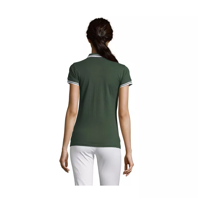 Polo damskie z piki 200 g/m² Sol's PASADENA WOMEN - Forest Green/White (S00578-FE)