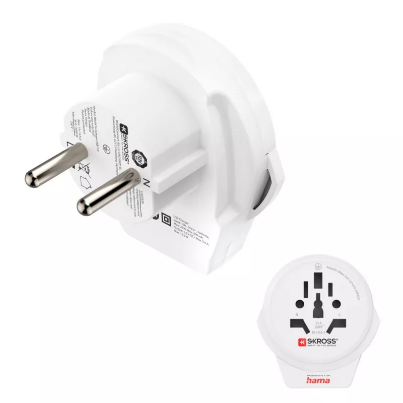 Adapter podróżny Skross for Hama USB - biały (VH049-02)