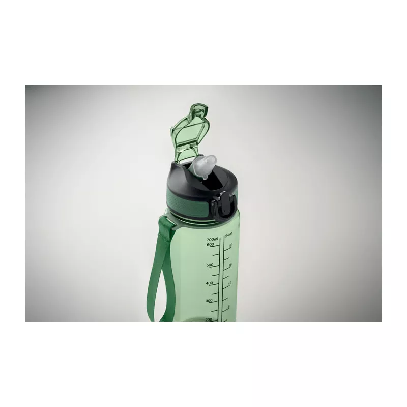 Butelka sportowa motywacyjna z RPET 700 ml ENKEL - Przezroczysty Zielony (MO2792-24)