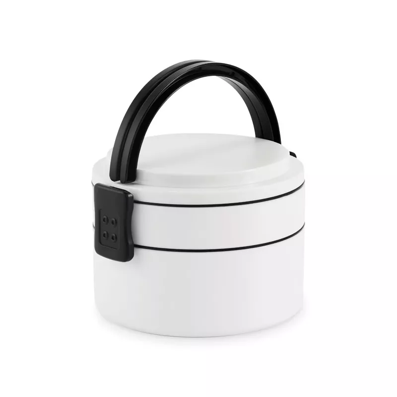 Lunchbox okrągły dwupoziomowy z PP 950 ml ENSALA - Bialy (MO2902-06)