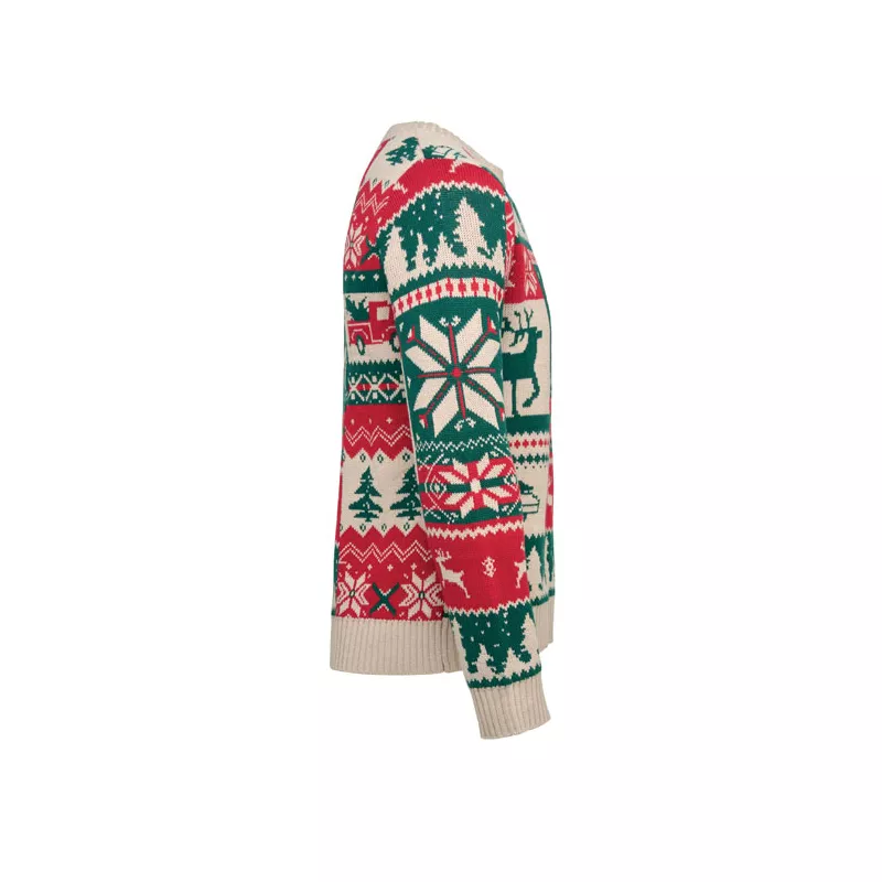 Sweter świąteczny z akrylu L-XL SHIMIS XL - Bezowy (CX1602-13)