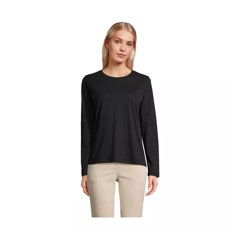 Koszulka damska z długim rękawem Sol's MONARCH WOMEN - Deep Black (S04443-DB)