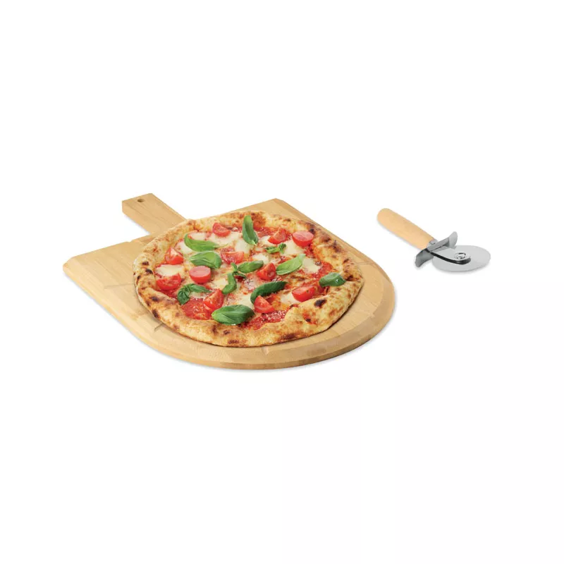 Deska do pizzy bambusowa z nożem NAPOLITANA - Drewna (MO3202-40)