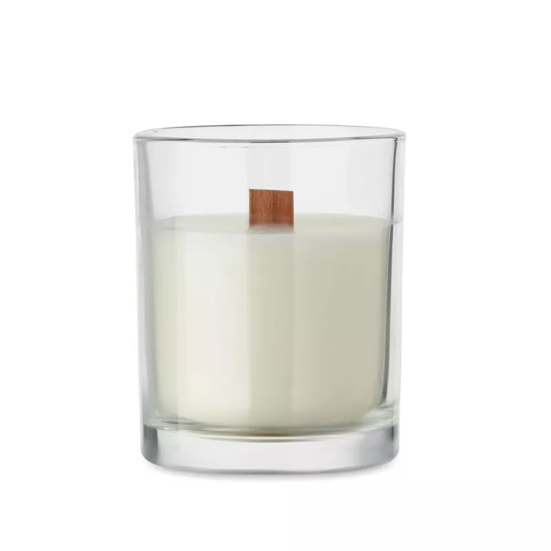 Świeca zapachowa wanilia w szkle 80 g KIVAS WOOD - Przezroczysty (MO2708-22)