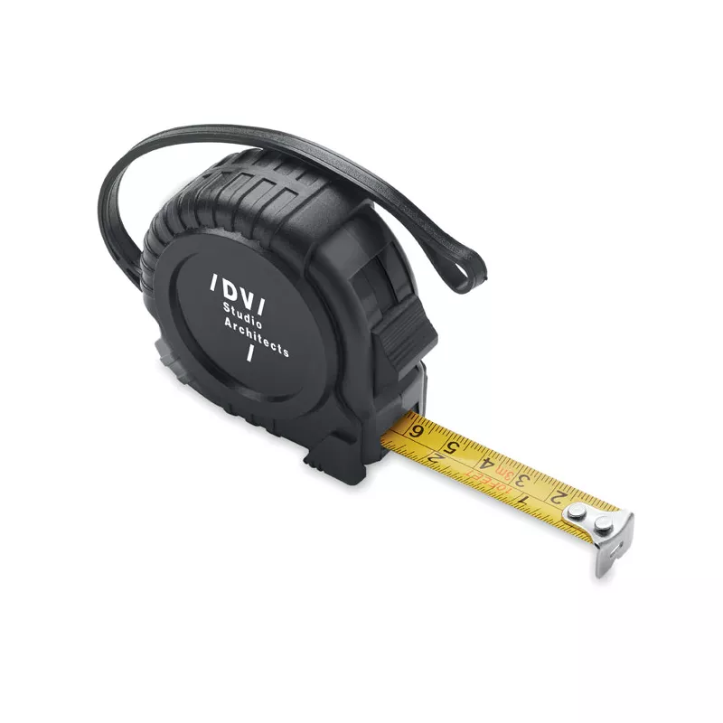 Taśma miernicza 3 m z ABS z recyklingu MRTAPE - Czarny (MO6942-03)