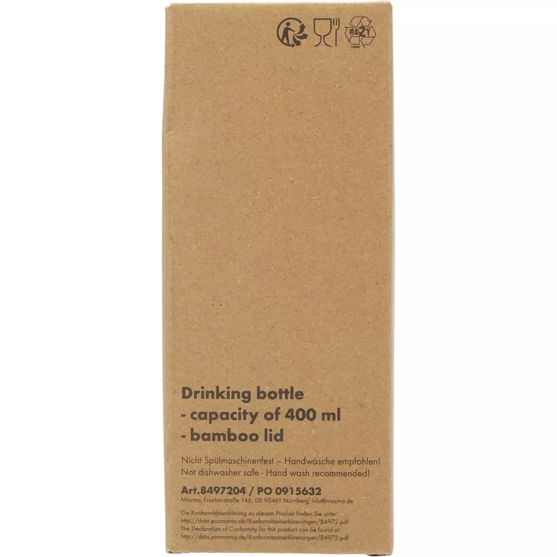 Butelka metalowa 400 ml MARILYN - czarny (8497203)