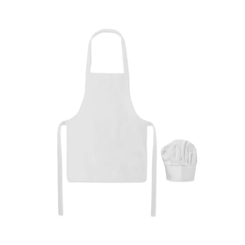 Fartuch i czapka kucharska dla dzieci 80 g/m² KID CHEF - Bialy (MO2826-06)
