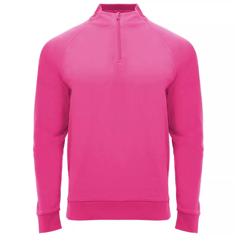 Epiro bluza unisex z długim rękawem i zamkiem błyskawicznym 1/4 200 g/m² - Pink Fluor (R1115-PINKFLUO)